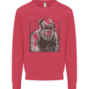 Gorilla with Headphones DJ Dance Music Kids Sweatshirt Jumper Heliconia
