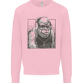Gorilla with Headphones DJ Dance Music Kids Sweatshirt Jumper Light Pink