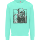 Gorilla with Headphones DJ Dance Music Kids Sweatshirt Jumper Peppermint
