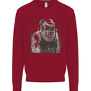 Gorilla with Headphones DJ Dance Music Kids Sweatshirt Jumper Red