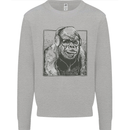 Gorilla with Headphones DJ Dance Music Kids Sweatshirt Jumper Sports Grey