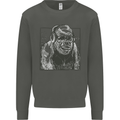 Gorilla with Headphones DJ Dance Music Kids Sweatshirt Jumper Storm Grey