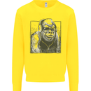 Gorilla with Headphones DJ Dance Music Kids Sweatshirt Jumper Yellow