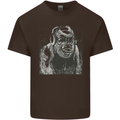 Gorilla with Headphones DJ Dance Music Kids T-Shirt Childrens Chocolate