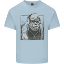 Gorilla with Headphones DJ Dance Music Kids T-Shirt Childrens Light Blue
