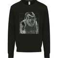 Gorilla with Headphones DJ Dance Music Mens Sweatshirt Jumper Black