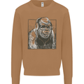 Gorilla with Headphones DJ Dance Music Mens Sweatshirt Jumper Caramel Latte