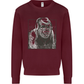 Gorilla with Headphones DJ Dance Music Mens Sweatshirt Jumper Maroon