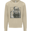 Gorilla with Headphones DJ Dance Music Mens Sweatshirt Jumper Sand