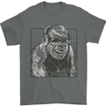 Gorilla with Headphones DJ Dance Music Mens T-Shirt Cotton Gildan Charcoal