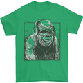 Gorilla with Headphones DJ Dance Music Mens T-Shirt Cotton Gildan Irish Green