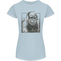 Gorilla with Headphones DJ Dance Music Womens Petite Cut T-Shirt Light Blue