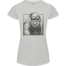 Gorilla with Headphones DJ Dance Music Womens Petite Cut T-Shirt Sports Grey