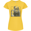Gorilla with Headphones DJ Dance Music Womens Petite Cut T-Shirt Yellow