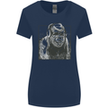 Gorilla with Headphones DJ Dance Music Womens Wider Cut T-Shirt Navy Blue