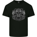 Gothic Skulls Biker Motorcycle Motorbike Mens Cotton T-Shirt Tee Top Black
