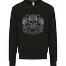 Gothic Skulls Biker Motorcycle Motorbike Mens Sweatshirt Jumper Black