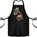 Gramophone Donut Music DJ Vinyl Funny Cotton Apron 100% Organic Black