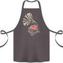 Gramophone Donut Music DJ Vinyl Funny Cotton Apron 100% Organic Dark Grey