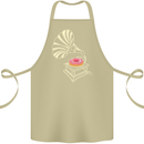 Gramophone Donut Music DJ Vinyl Funny Cotton Apron 100% Organic Khaki