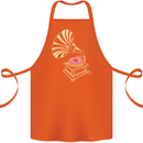 Gramophone Donut Music DJ Vinyl Funny Cotton Apron 100% Organic Orange