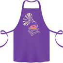 Gramophone Donut Music DJ Vinyl Funny Cotton Apron 100% Organic Purple