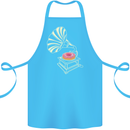 Gramophone Donut Music DJ Vinyl Funny Cotton Apron 100% Organic Turquoise