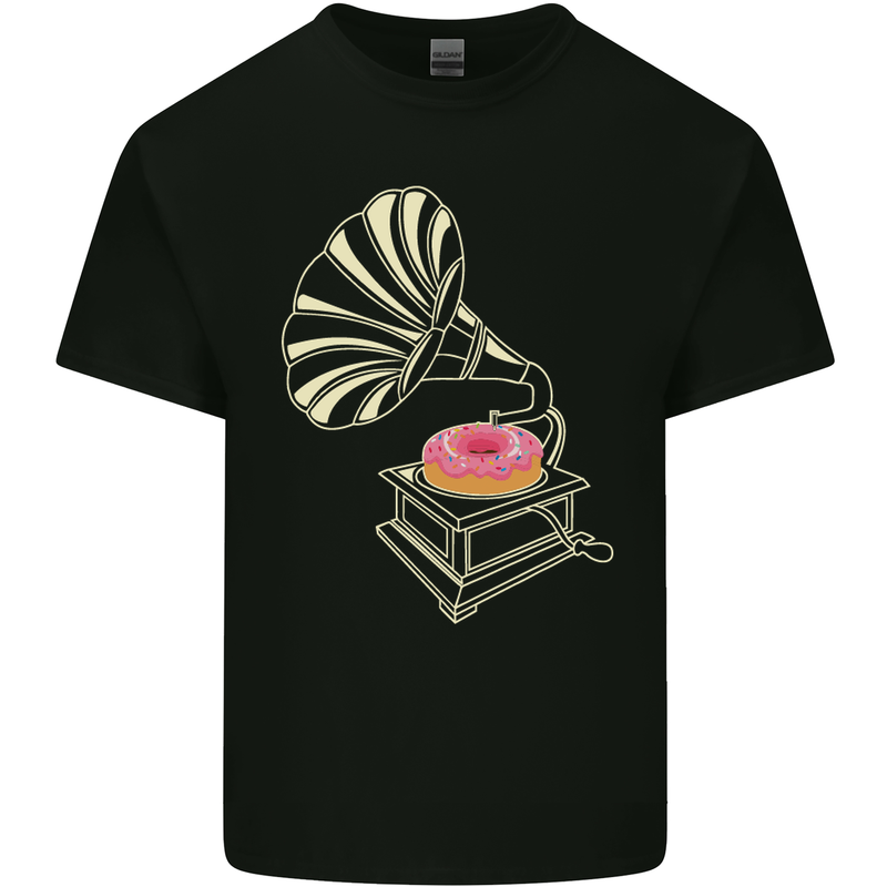 Gramophone Donut Music DJ Vinyl Funny Kids T-Shirt Childrens Black