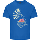 Gramophone Donut Music DJ Vinyl Funny Kids T-Shirt Childrens Royal Blue
