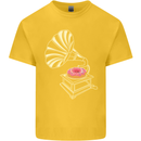 Gramophone Donut Music DJ Vinyl Funny Kids T-Shirt Childrens Yellow