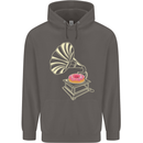 Gramophone Donut Music DJ Vinyl Funny Mens 80% Cotton Hoodie Charcoal