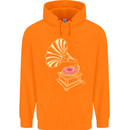 Gramophone Donut Music DJ Vinyl Funny Mens 80% Cotton Hoodie Orange