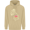 Gramophone Donut Music DJ Vinyl Funny Mens 80% Cotton Hoodie Sand