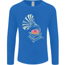 Gramophone Donut Music DJ Vinyl Funny Mens Long Sleeve T-Shirt Royal Blue