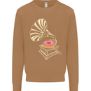 Gramophone Donut Music DJ Vinyl Funny Mens Sweatshirt Jumper Caramel Latte