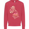 Gramophone Donut Music DJ Vinyl Funny Mens Sweatshirt Jumper Heliconia