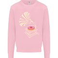 Gramophone Donut Music DJ Vinyl Funny Mens Sweatshirt Jumper Light Pink