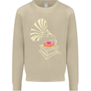 Gramophone Donut Music DJ Vinyl Funny Mens Sweatshirt Jumper Sand