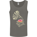 Gramophone Donut Music DJ Vinyl Funny Mens Vest Tank Top Charcoal