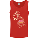 Gramophone Donut Music DJ Vinyl Funny Mens Vest Tank Top Red