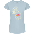Gramophone Donut Music DJ Vinyl Funny Womens Petite Cut T-Shirt Light Blue