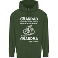 Grandad Cycles When He Wants Cycling Bike Childrens Kids Hoodie Forest Green