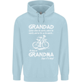 Grandad Cycles When He Wants Cycling Bike Childrens Kids Hoodie Light Blue