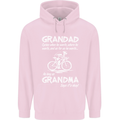 Grandad Cycles When He Wants Cycling Bike Childrens Kids Hoodie Light Pink