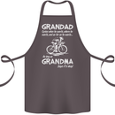 Grandad Cycles When He Wants Cycling Bike Cotton Apron 100% Organic Dark Grey