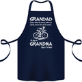 Grandad Cycles When He Wants Cycling Bike Cotton Apron 100% Organic Navy Blue