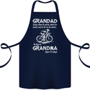 Grandad Cycles When He Wants Cycling Bike Cotton Apron 100% Organic Navy Blue