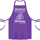 Grandad Cycles When He Wants Cycling Bike Cotton Apron 100% Organic Purple