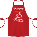 Grandad Cycles When He Wants Cycling Bike Cotton Apron 100% Organic Red
