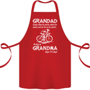 Grandad Cycles When He Wants Cycling Bike Cotton Apron 100% Organic Red